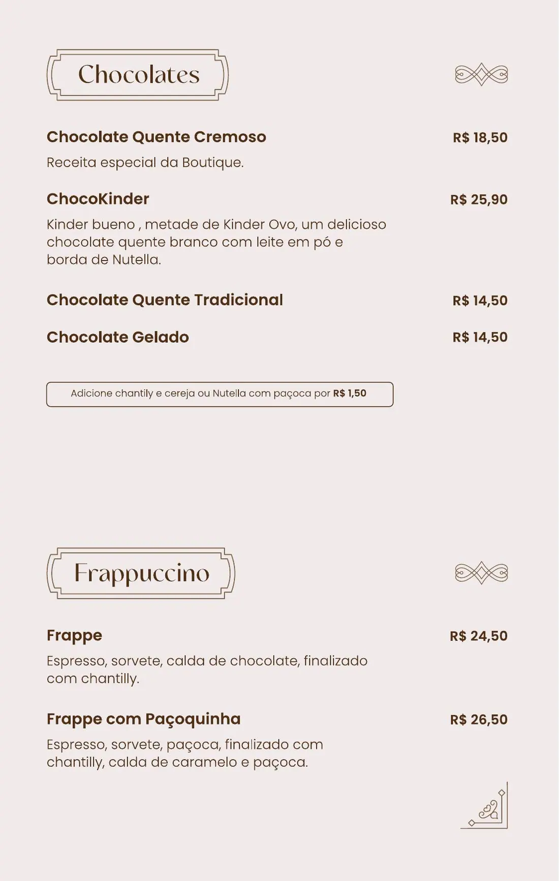 Cardápio Boutique Café Araucária — página 26