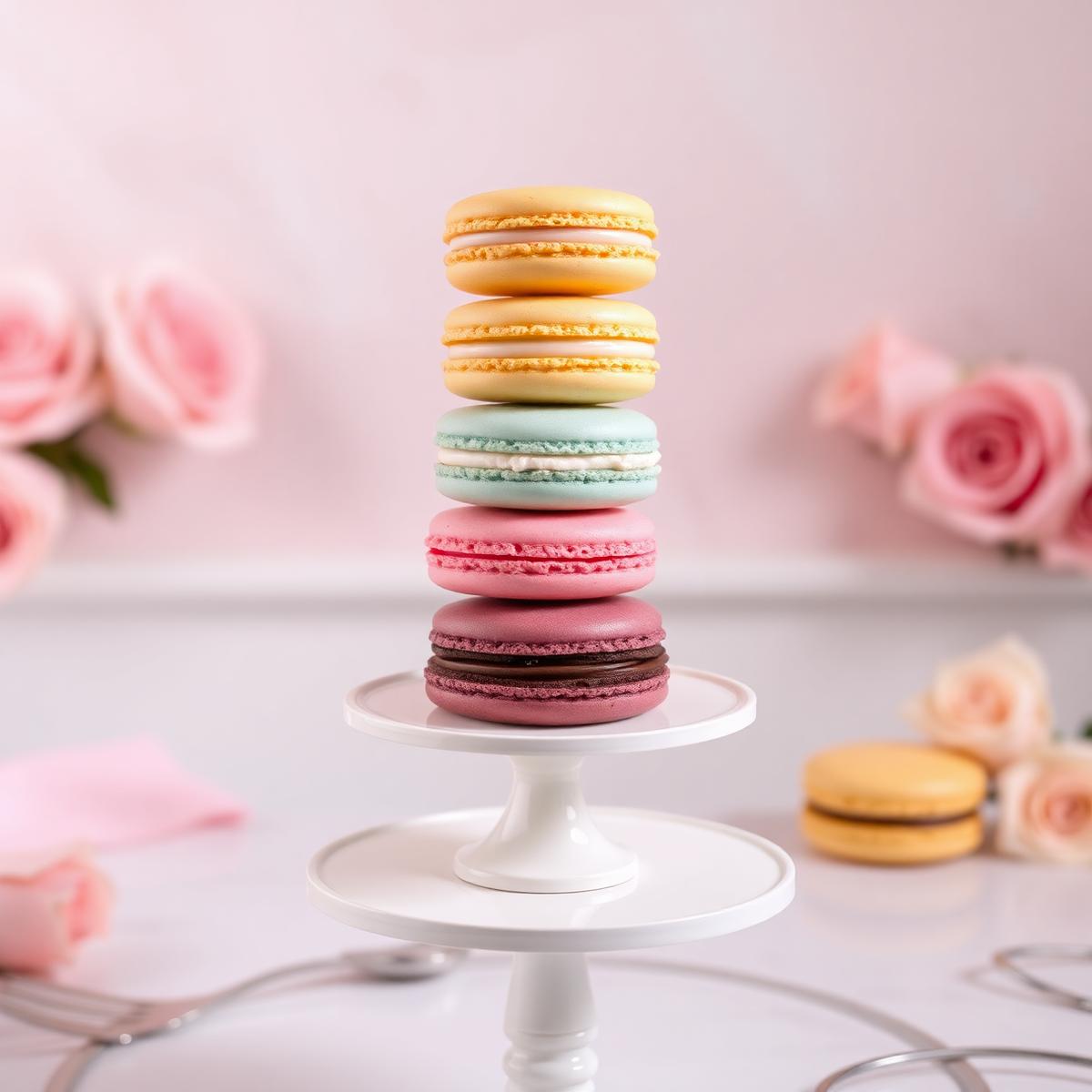 Torre de macarons para eventos Boutique Café